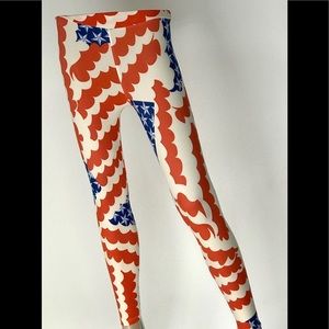 LulaRoe Stars & Stripes Leggings - New - Size Tween.
